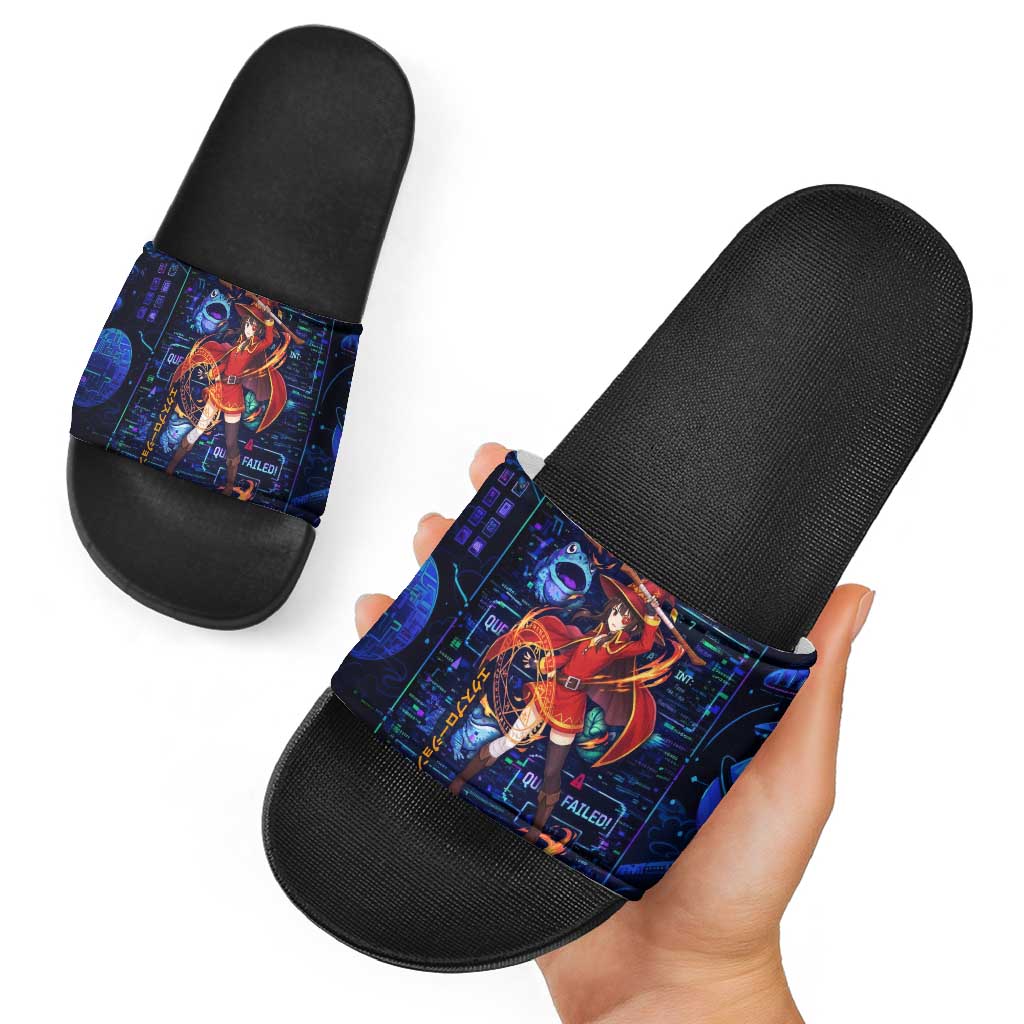 Megumin Crimson Demon Slide Sandals Retro Anime RPG Interface Style