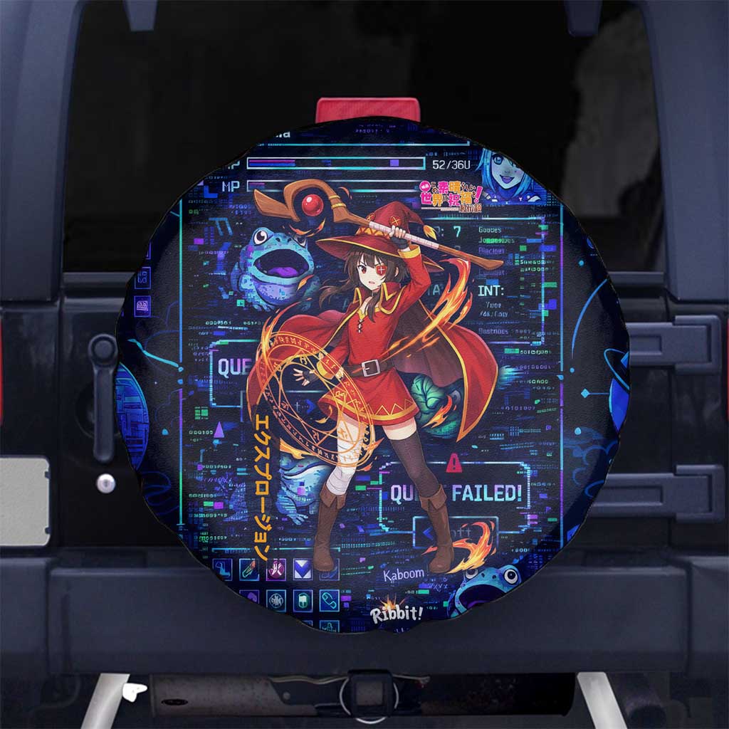 Megumin Crimson Demon Spare Tire Cover Retro Anime RPG Interface Style