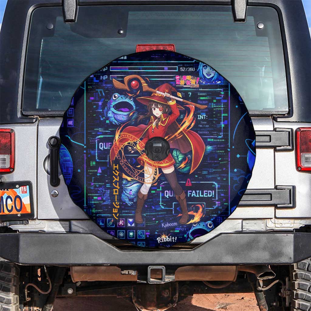 Megumin Crimson Demon Spare Tire Cover Retro Anime RPG Interface Style