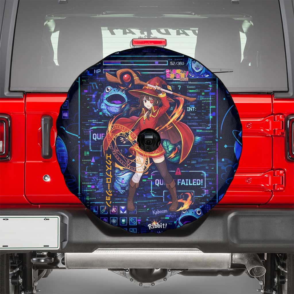 Megumin Crimson Demon Spare Tire Cover Retro Anime RPG Interface Style