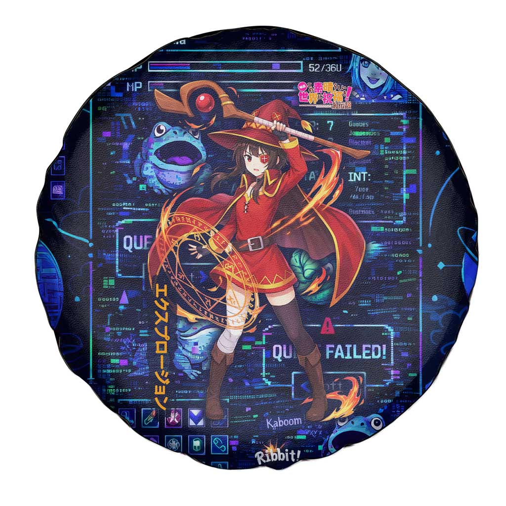 Megumin Crimson Demon Spare Tire Cover Retro Anime RPG Interface Style