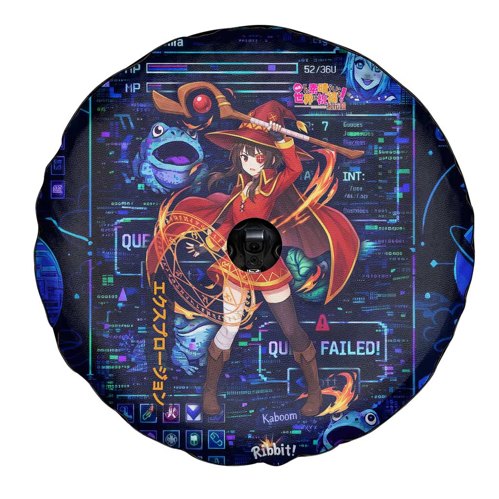 Megumin Crimson Demon Spare Tire Cover Retro Anime RPG Interface Style