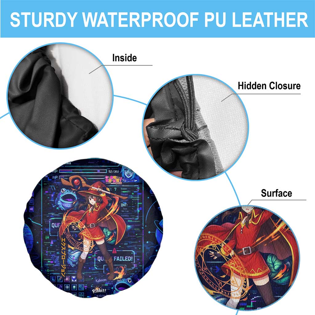 Megumin Crimson Demon Spare Tire Cover Retro Anime RPG Interface Style