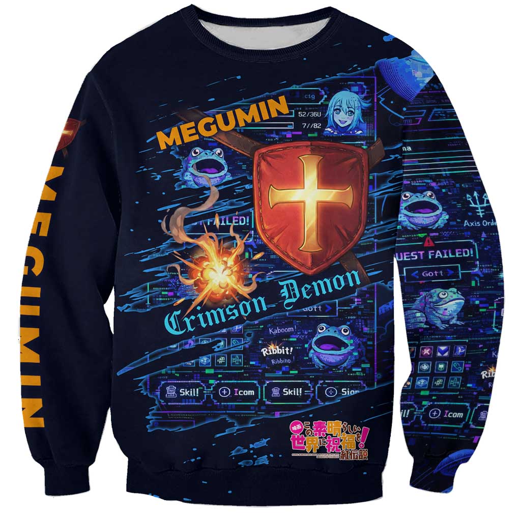 Megumin Crimson Demon Sweatshirt Retro Anime RPG Interface Style