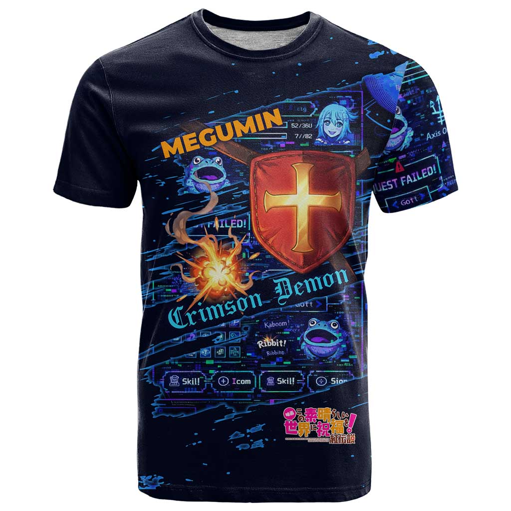 Megumin Crimson Demon T Shirt Retro Anime RPG Interface Style