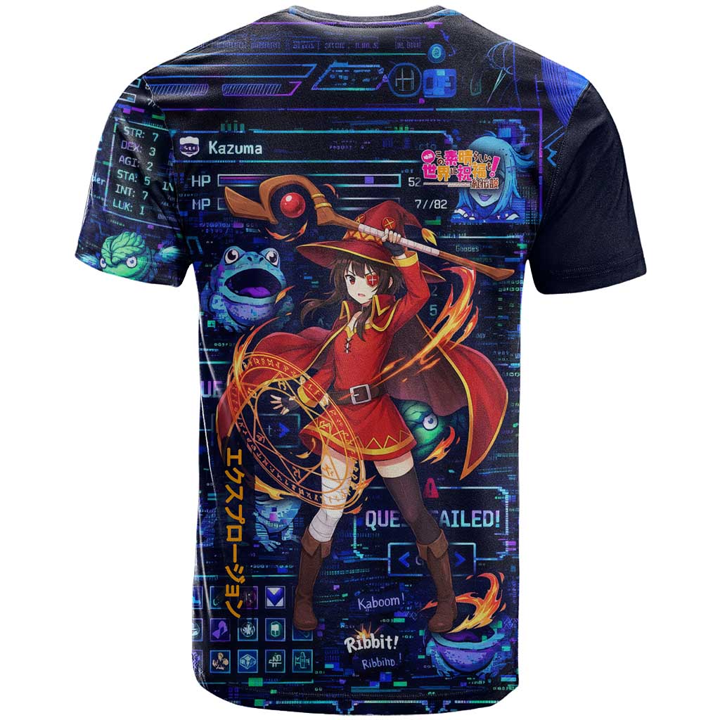 Megumin Crimson Demon T Shirt Retro Anime RPG Interface Style