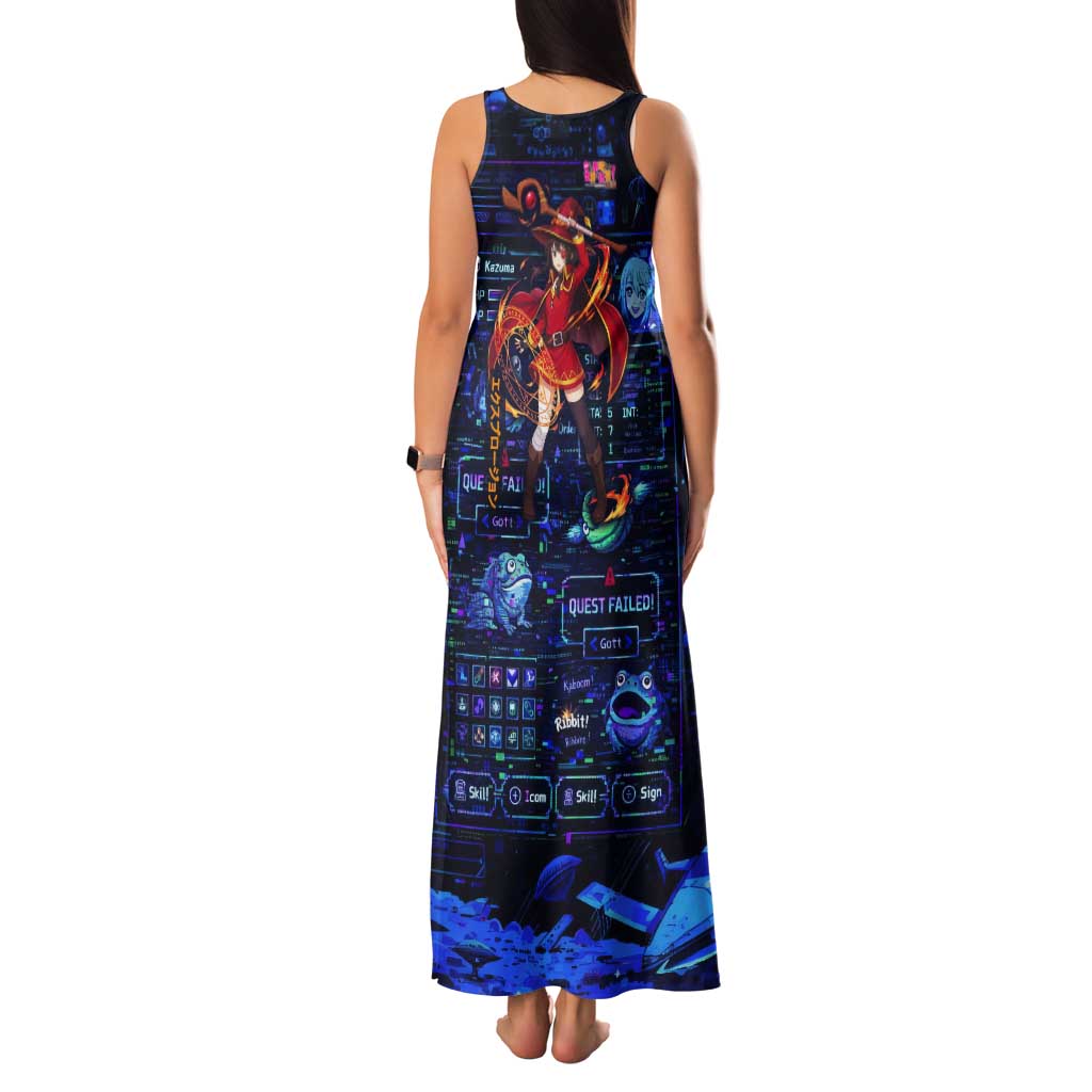 Megumin Crimson Demon Tank Maxi Dress Retro Anime RPG Interface Style