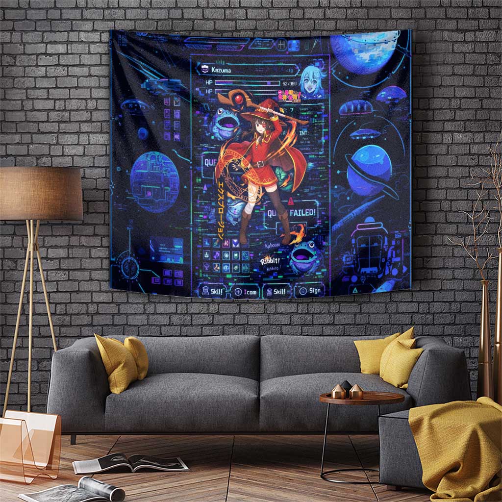 Megumin Crimson Demon Tapestry Retro Anime RPG Interface Style