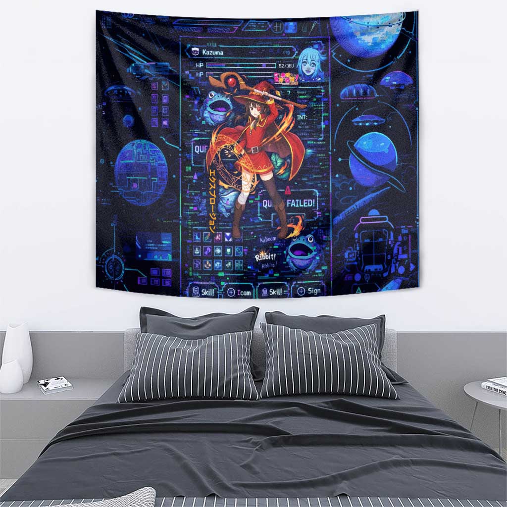 Megumin Crimson Demon Tapestry Retro Anime RPG Interface Style