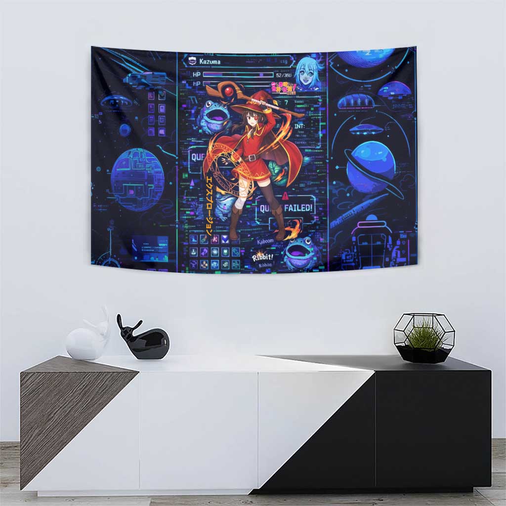 Megumin Crimson Demon Tapestry Retro Anime RPG Interface Style