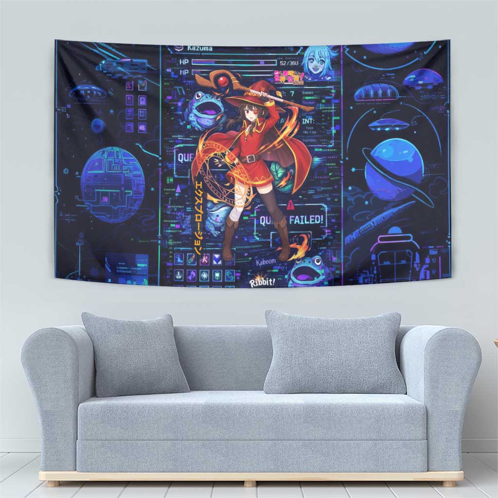 Megumin Crimson Demon Tapestry Retro Anime RPG Interface Style