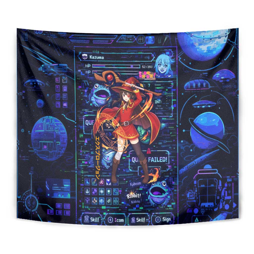 Megumin Crimson Demon Tapestry Retro Anime RPG Interface Style