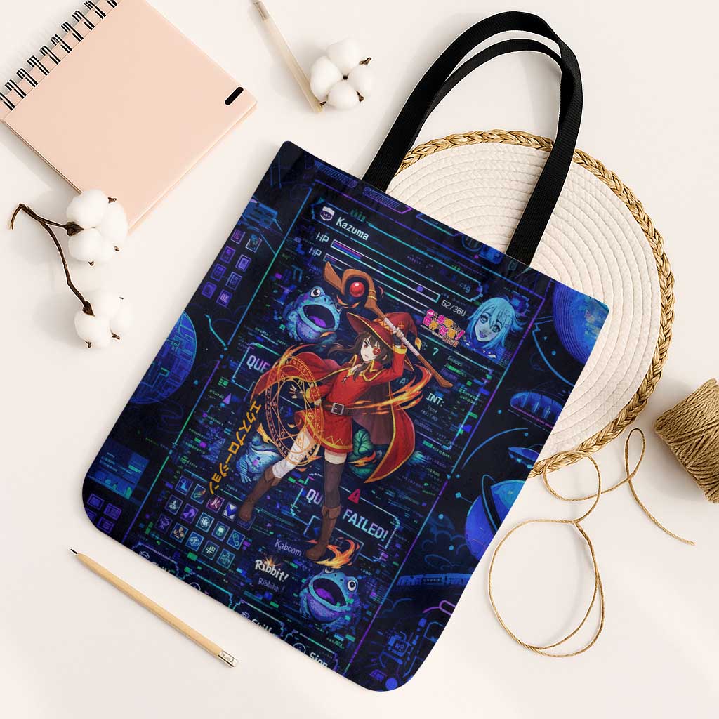 Megumin Crimson Demon Tote Bag Retro Anime RPG Interface Style