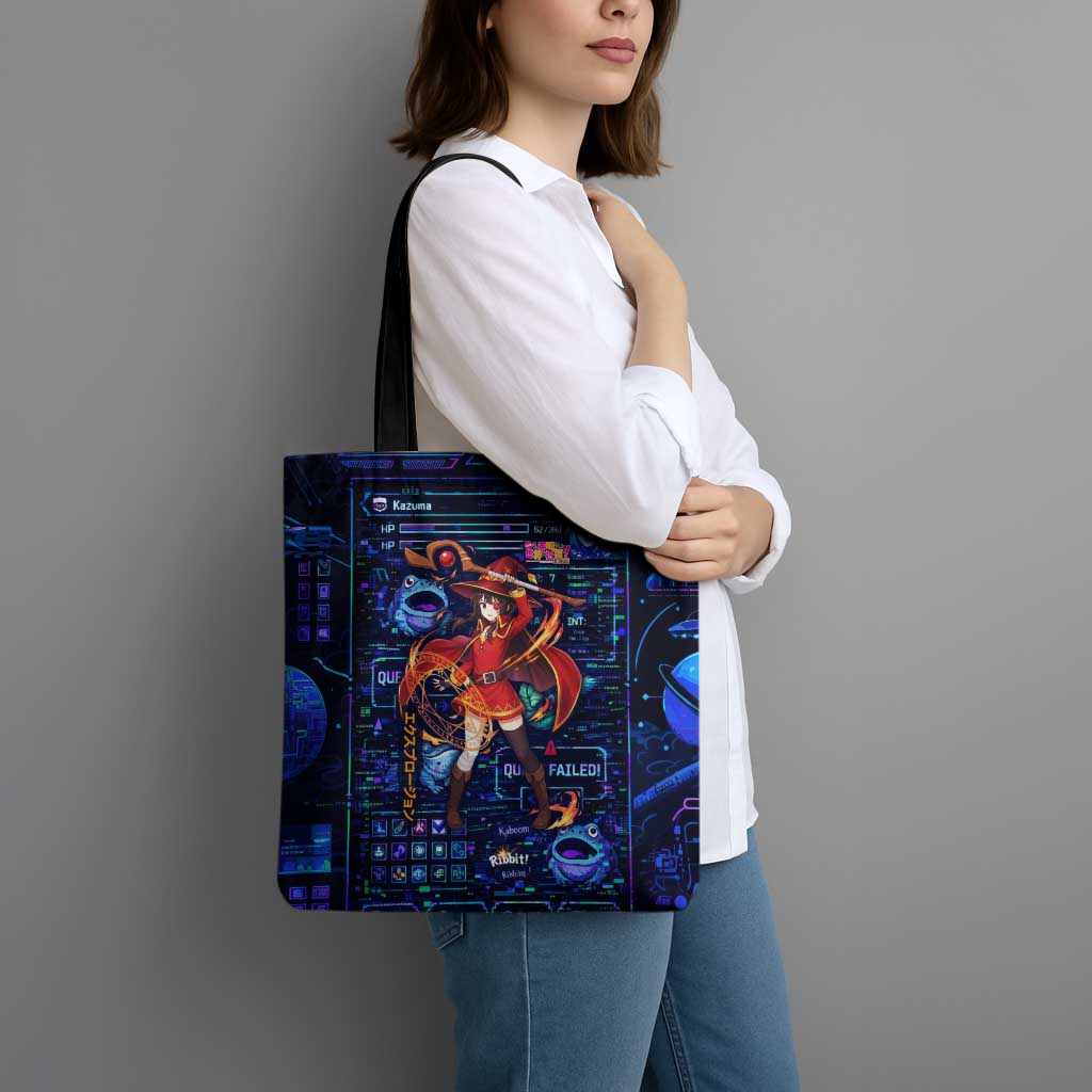 Megumin Crimson Demon Tote Bag Retro Anime RPG Interface Style