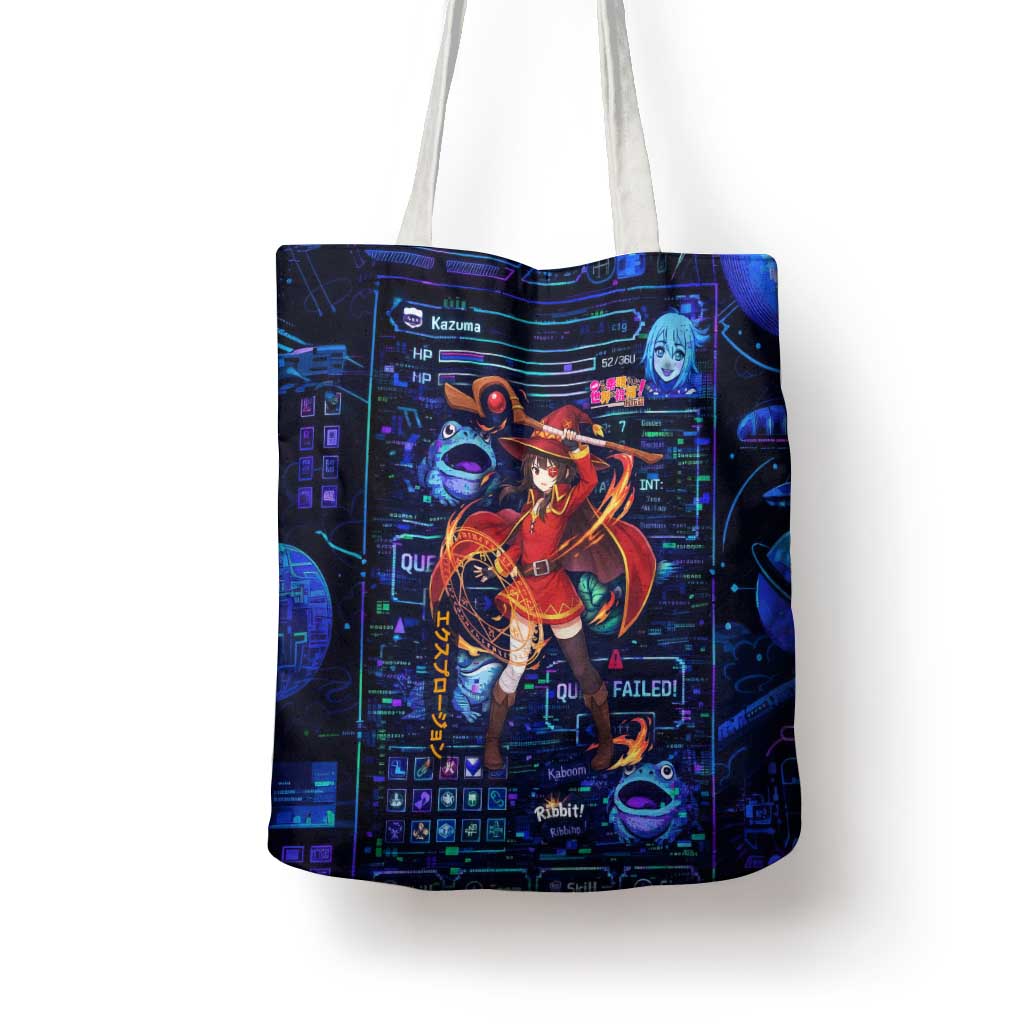 Megumin Crimson Demon Tote Bag Retro Anime RPG Interface Style