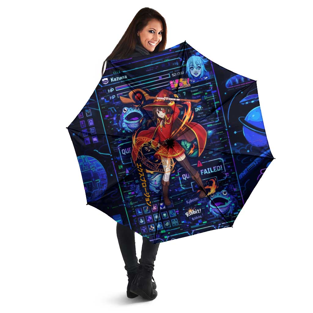 Megumin Crimson Demon Umbrella Retro Anime RPG Interface Style