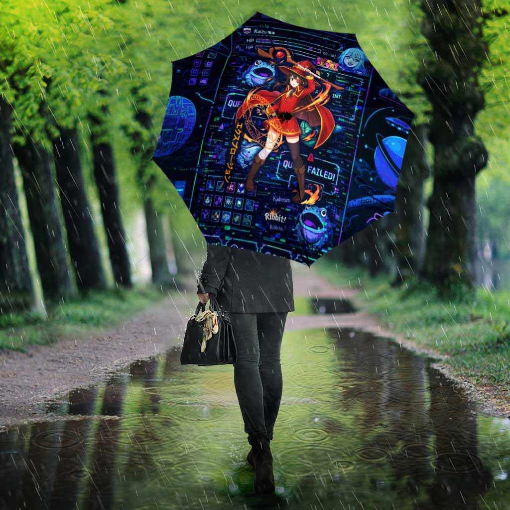 Megumin Crimson Demon Umbrella Retro Anime RPG Interface Style