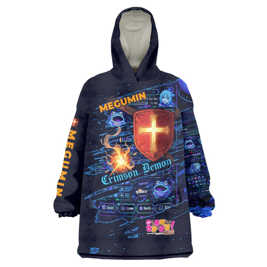 Megumin Crimson Demon Wearable Blanket Hoodie Retro Anime RPG Interface Style