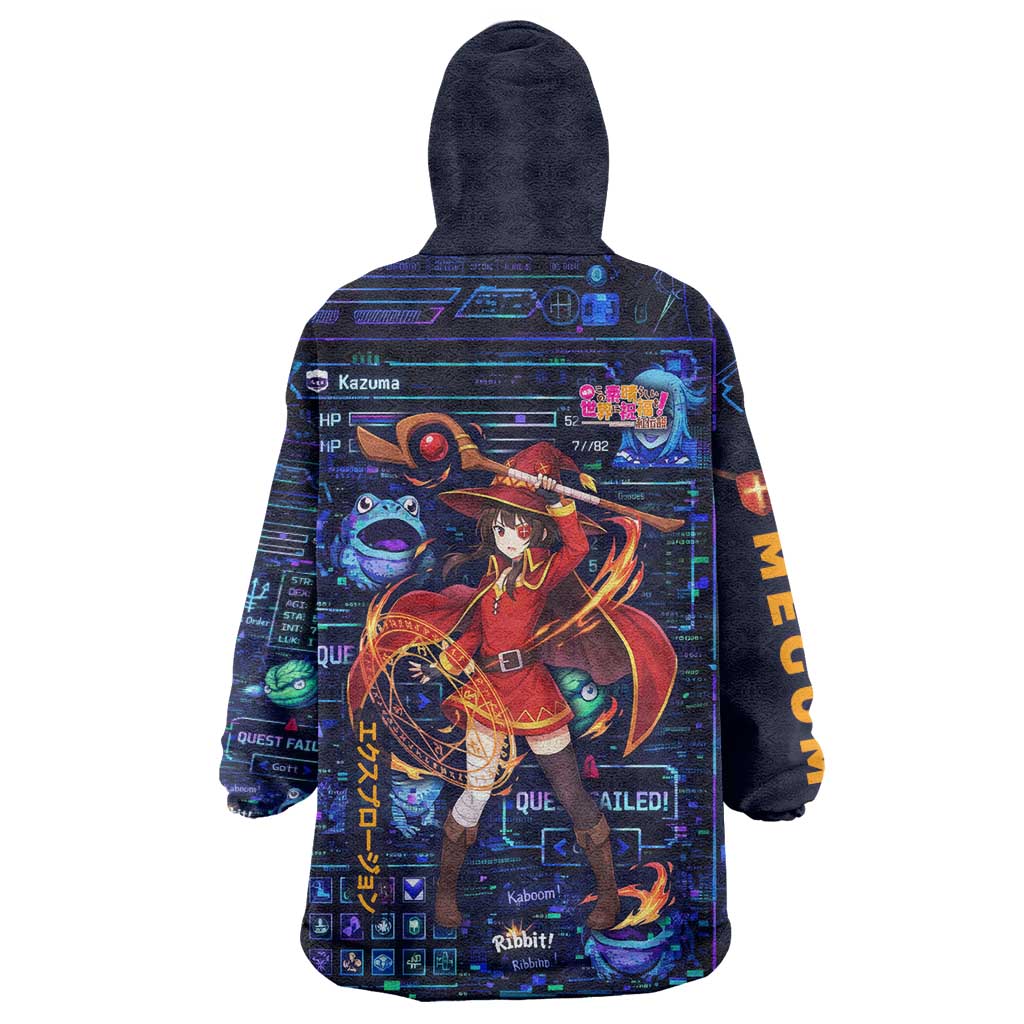 Megumin Crimson Demon Wearable Blanket Hoodie Retro Anime RPG Interface Style