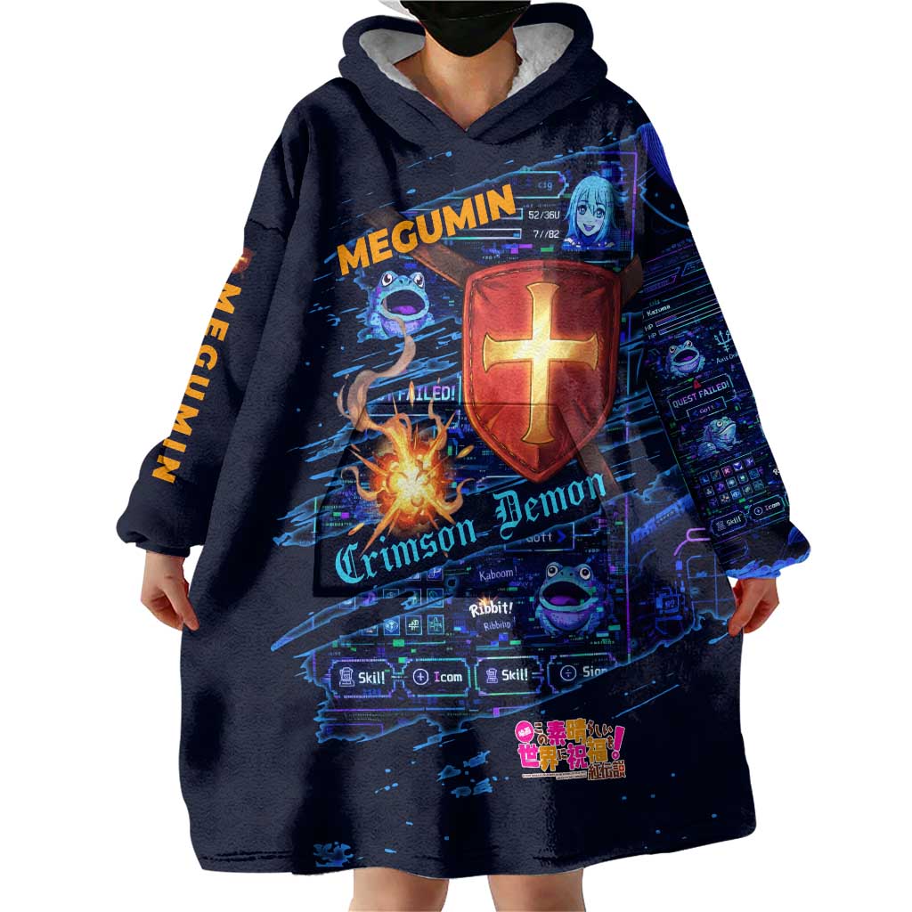Megumin Crimson Demon Wearable Blanket Hoodie Retro Anime RPG Interface Style