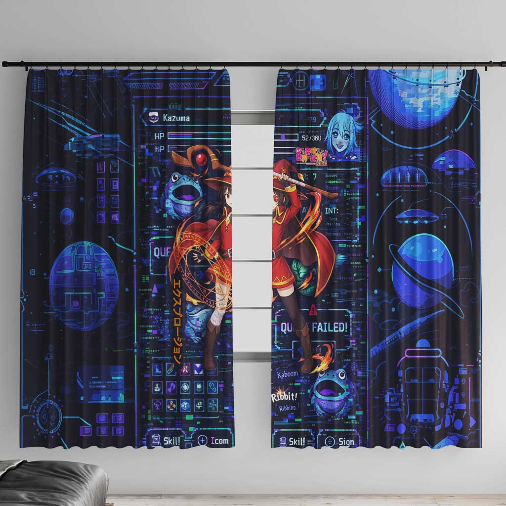 Megumin Crimson Demon Window Curtain Retro Anime RPG Interface Style