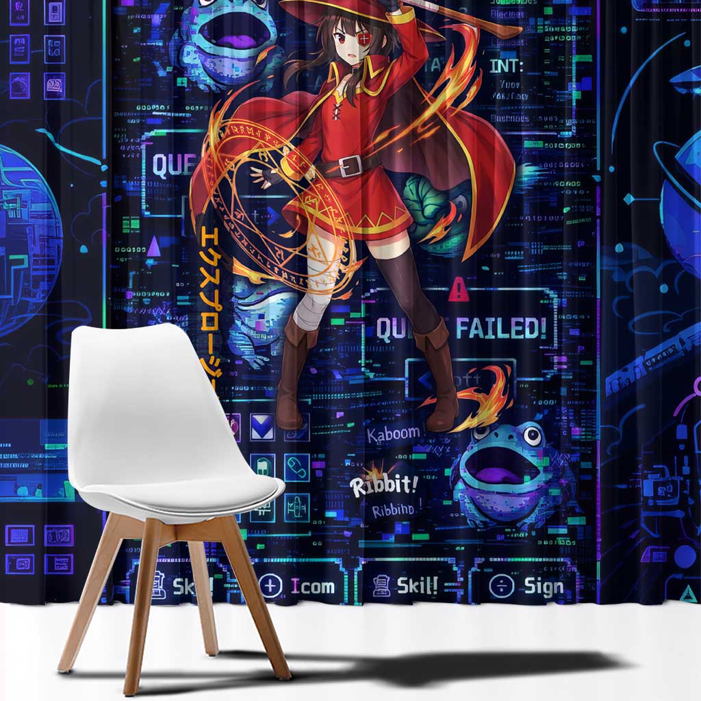 Megumin Crimson Demon Window Curtain Retro Anime RPG Interface Style