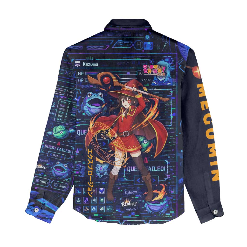 Megumin Crimson Demon Women Casual Shirt Retro Anime RPG Interface Style