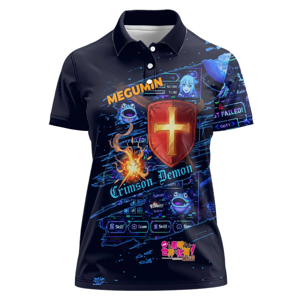 Megumin Crimson Demon Women Polo Shirt Retro Anime RPG Interface Style