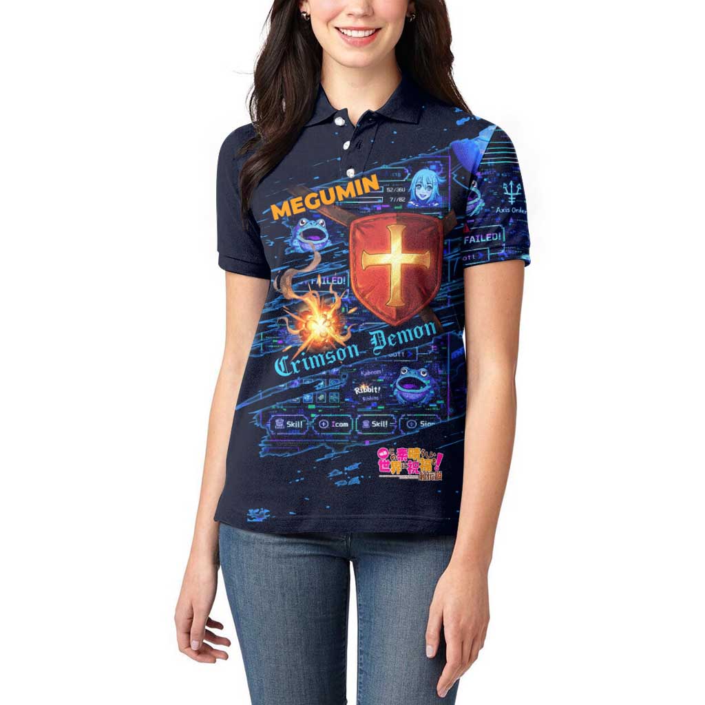 Megumin Crimson Demon Women Polo Shirt Retro Anime RPG Interface Style