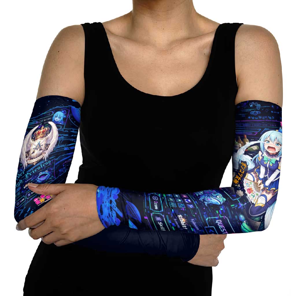 Aqua Axis Order High Priestess Arm Sleeves Retro Anime RPG Interface Style