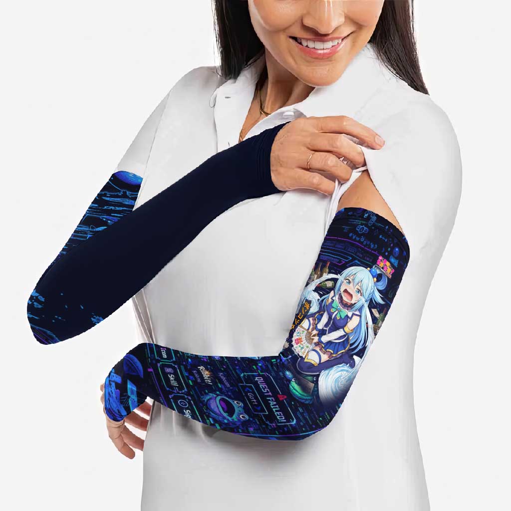 Aqua Axis Order High Priestess Arm Sleeves Retro Anime RPG Interface Style