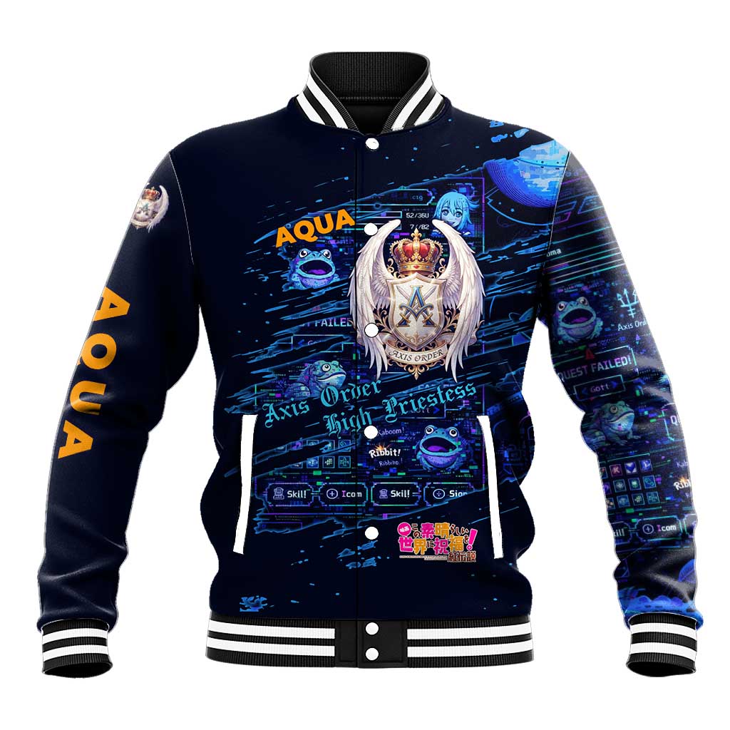 Aqua Axis Order High Priestess Baseball Jacket Retro Anime RPG Interface Style