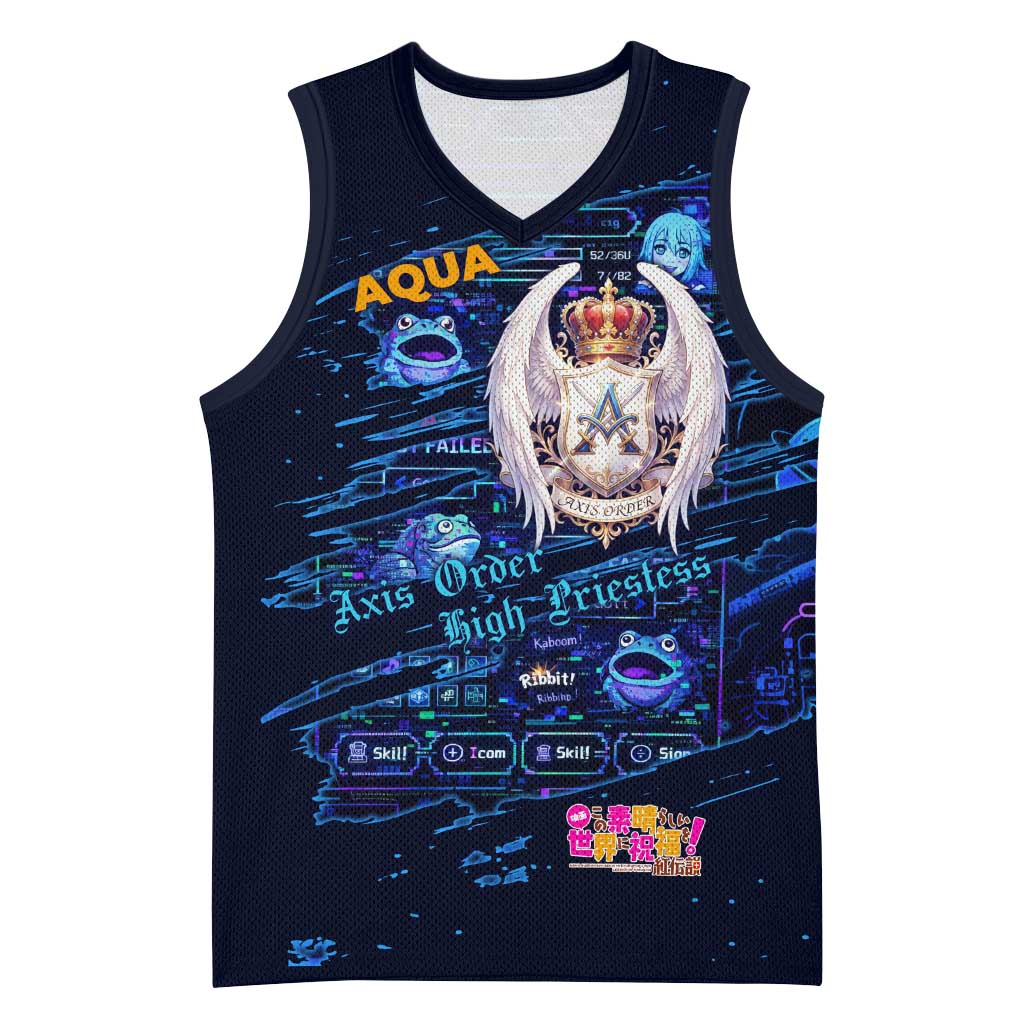 Aqua Axis Order High Priestess Basketball Jersey Retro Anime RPG Interface Style