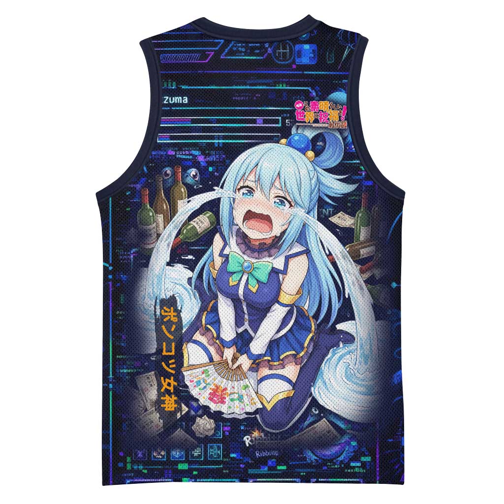 Aqua Axis Order High Priestess Basketball Jersey Retro Anime RPG Interface Style