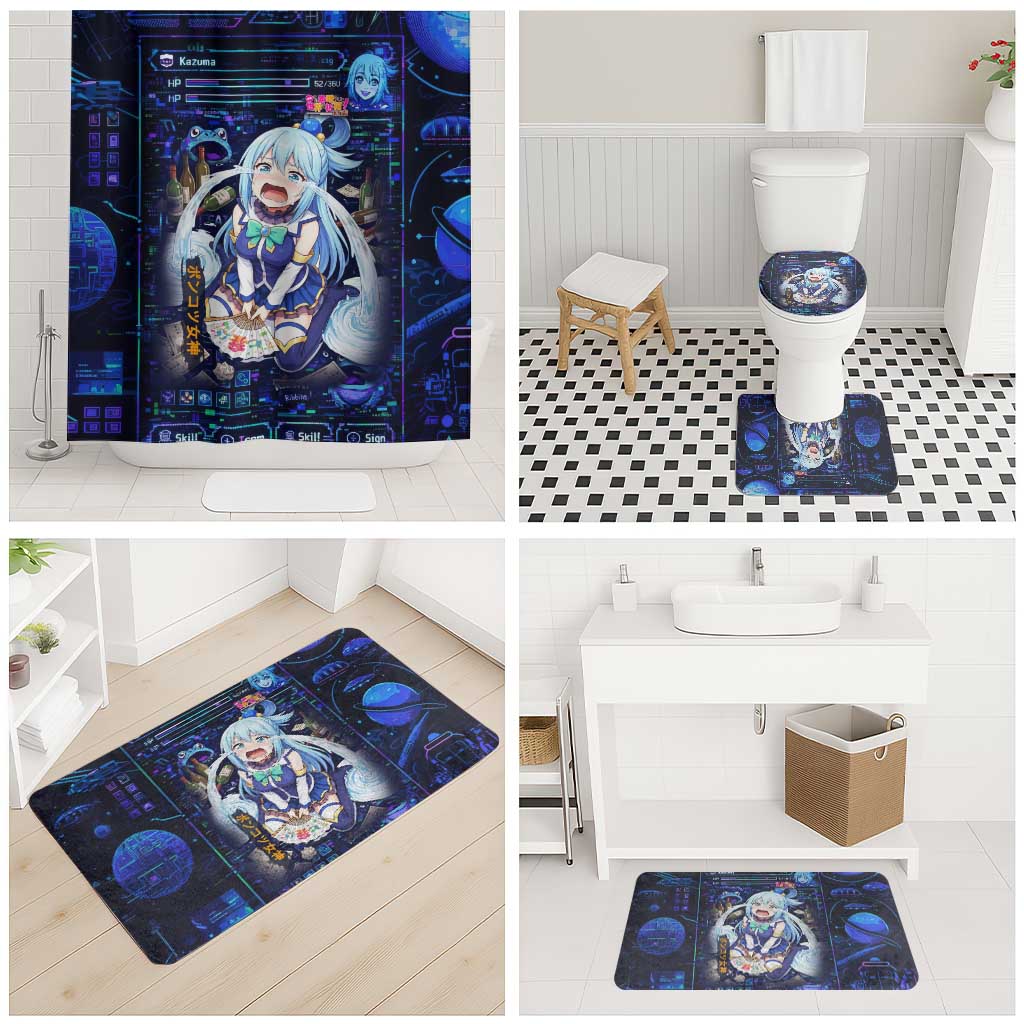Aqua Axis Order High Priestess Bathroom Set Retro Anime RPG Interface Style