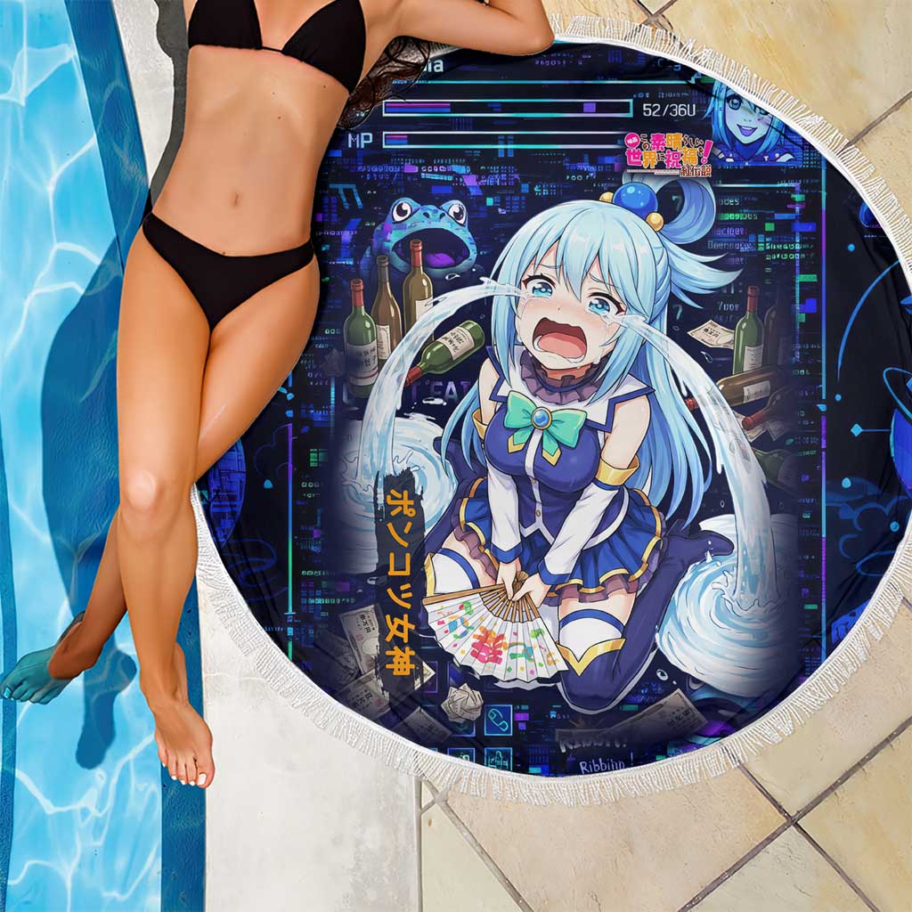 Aqua Axis Order High Priestess Beach Blanket Retro Anime RPG Interface Style