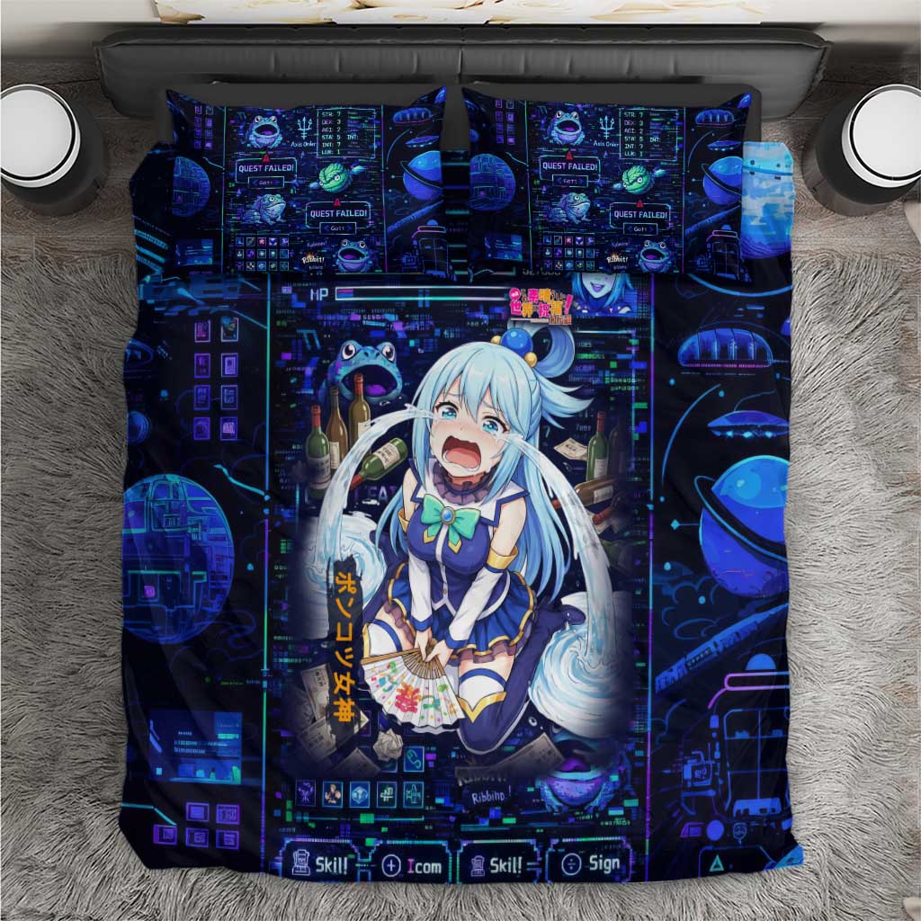 Aqua Axis Order High Priestess Bedding Set Retro Anime RPG Interface Style
