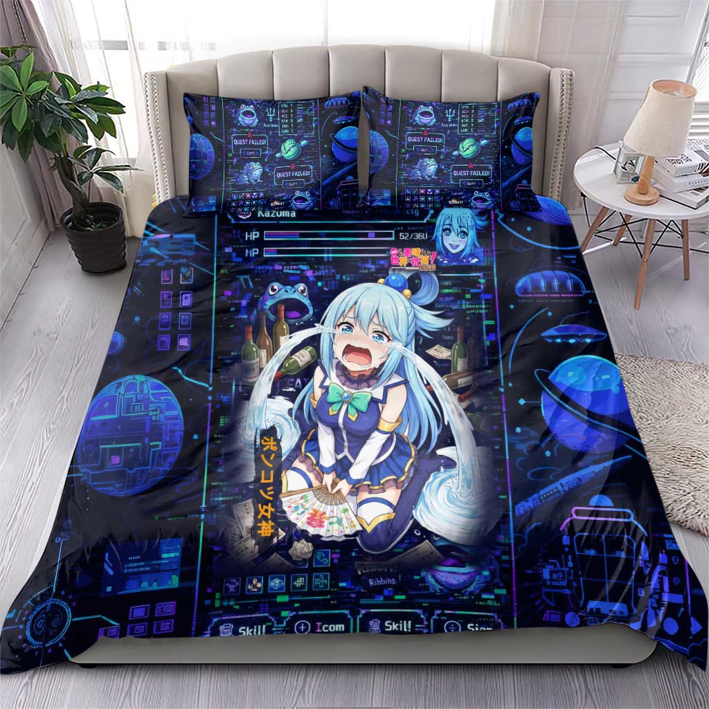 Aqua Axis Order High Priestess Bedding Set Retro Anime RPG Interface Style