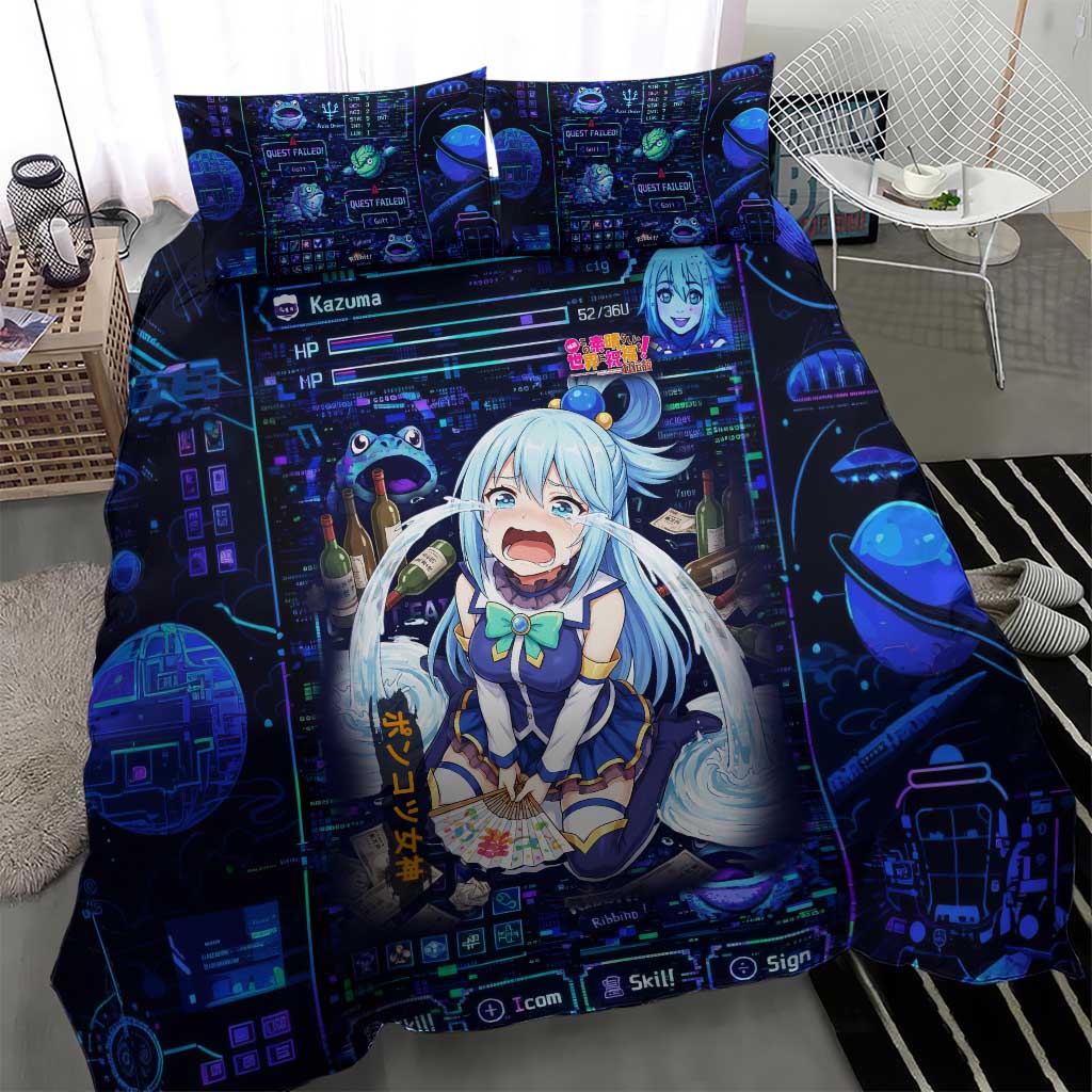 Aqua Axis Order High Priestess Bedding Set Retro Anime RPG Interface Style
