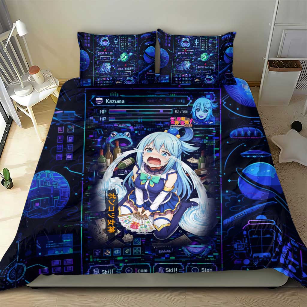 Aqua Axis Order High Priestess Bedding Set Retro Anime RPG Interface Style