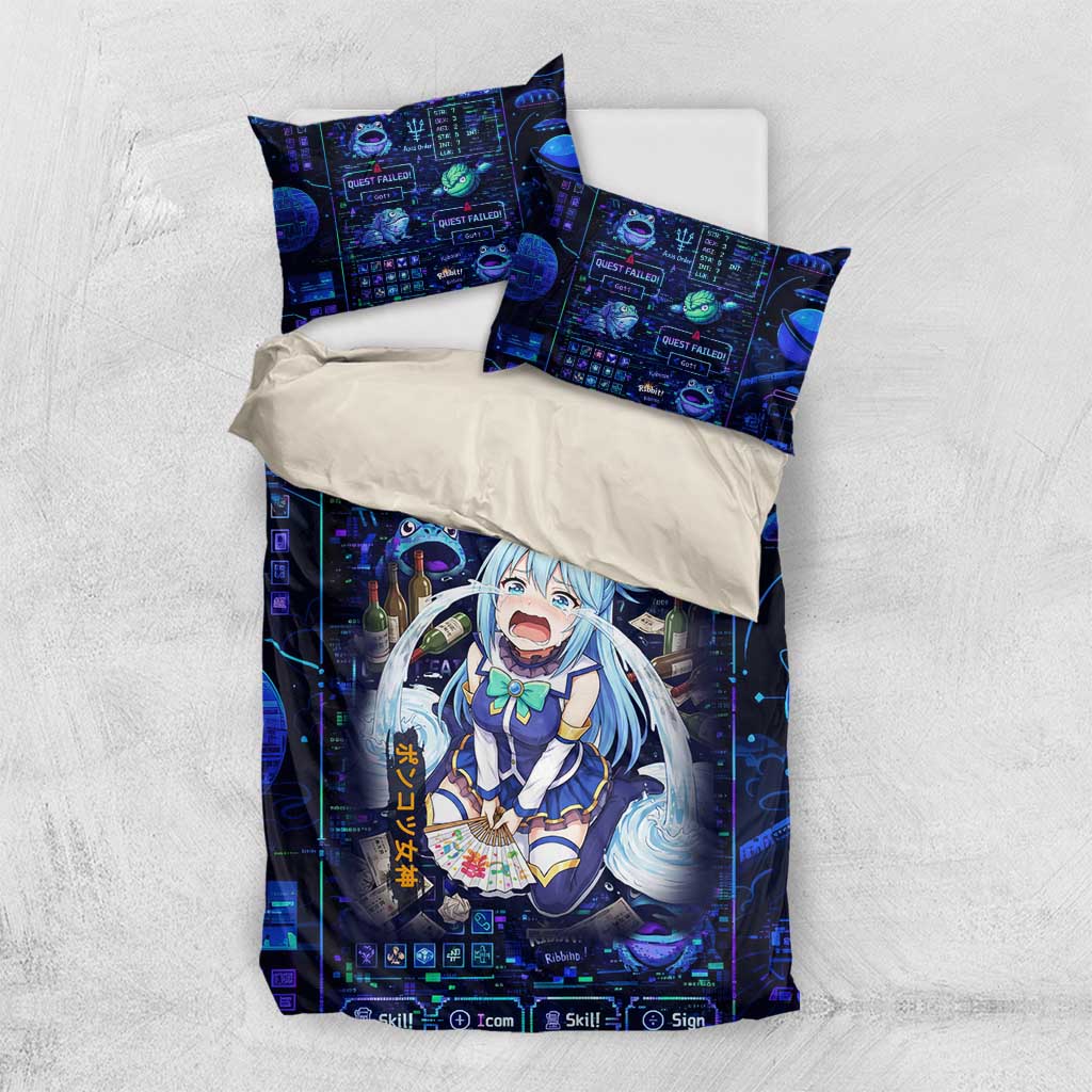 Aqua Axis Order High Priestess Bedding Set Retro Anime RPG Interface Style