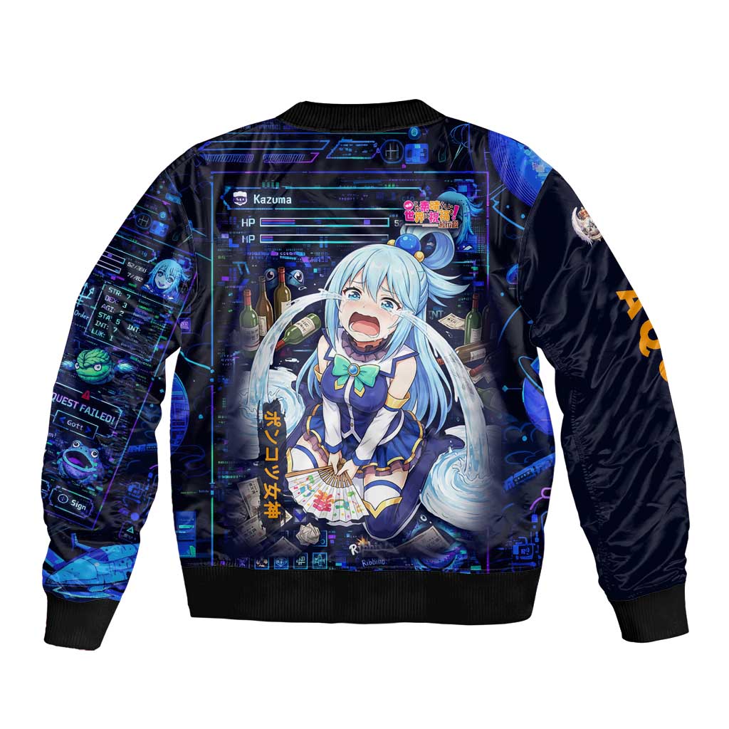 Aqua Axis Order High Priestess Bomber Jacket Retro Anime RPG Interface Style