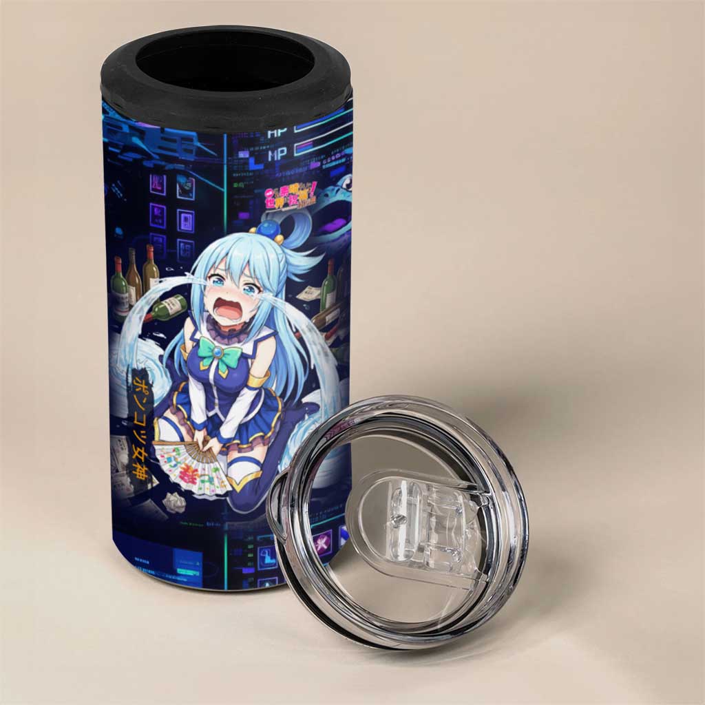 Aqua Axis Order High Priestess 4 in 1 Can Cooler Tumbler Retro Anime RPG Interface Style
