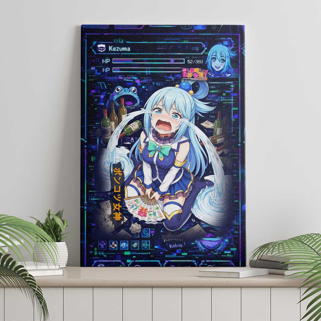 Aqua Axis Order High Priestess Canvas Wall Art Retro Anime RPG Interface Style