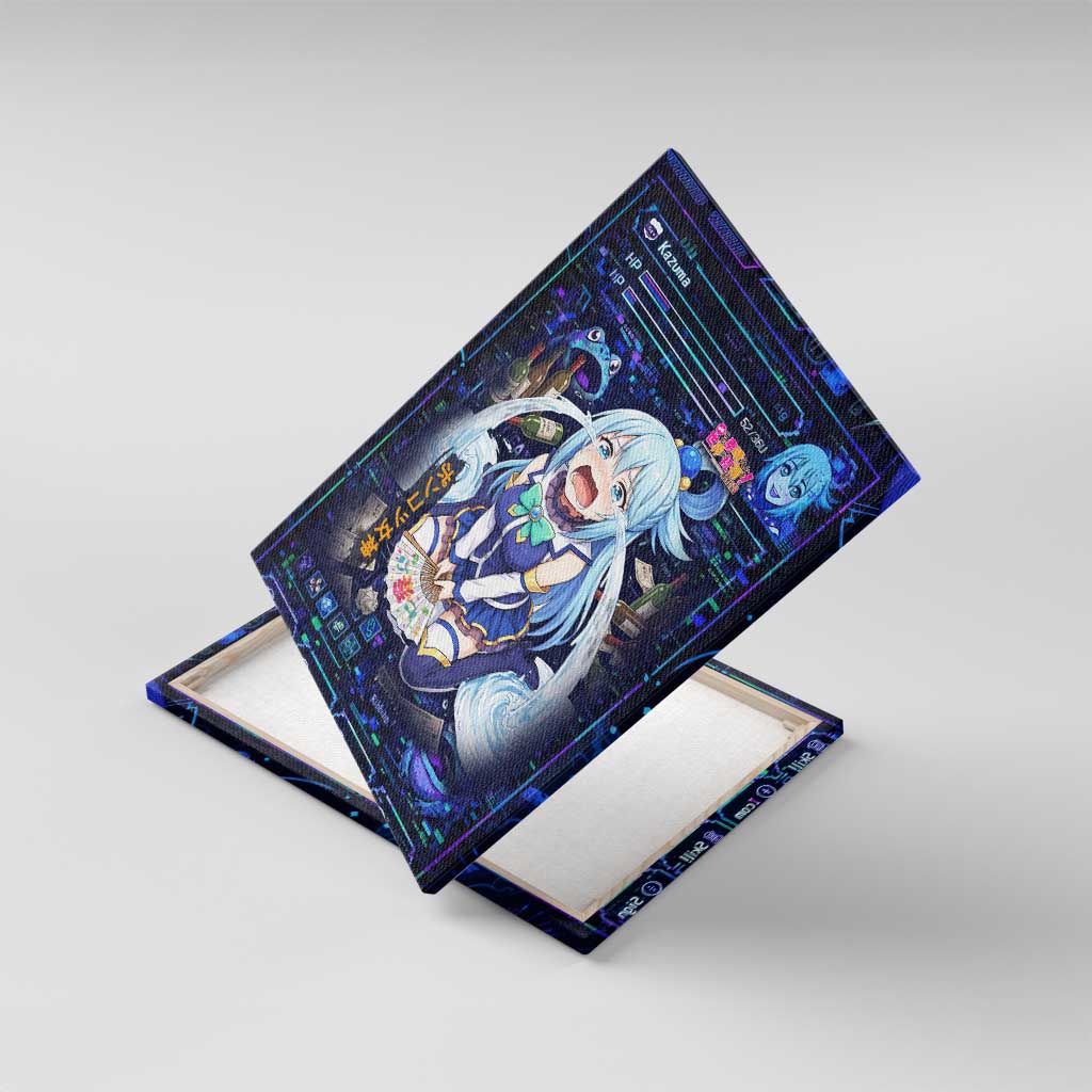 Aqua Axis Order High Priestess Canvas Wall Art Retro Anime RPG Interface Style