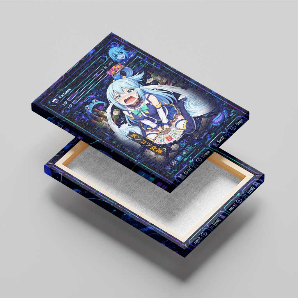 Aqua Axis Order High Priestess Canvas Wall Art Retro Anime RPG Interface Style