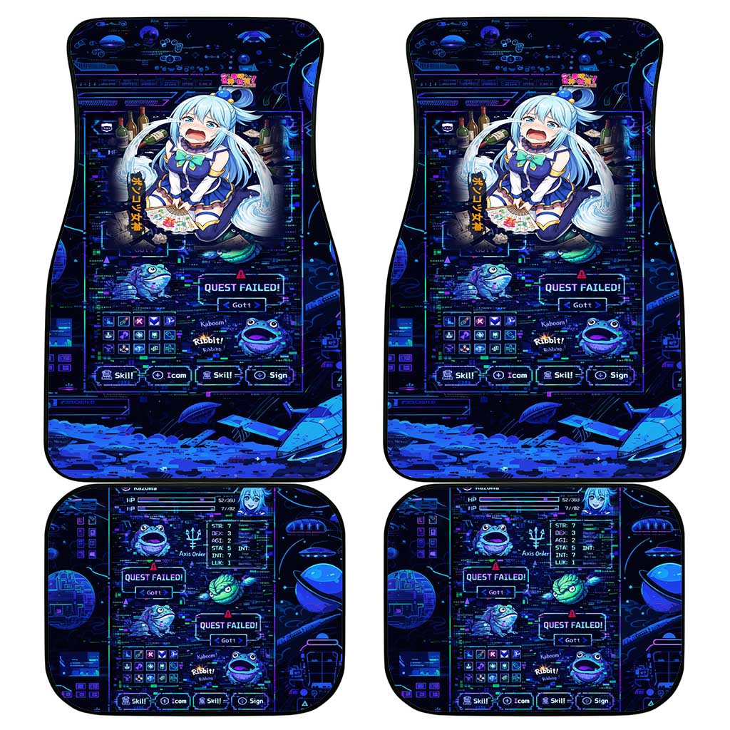 Aqua Axis Order High Priestess Car Mats Retro Anime RPG Interface Style