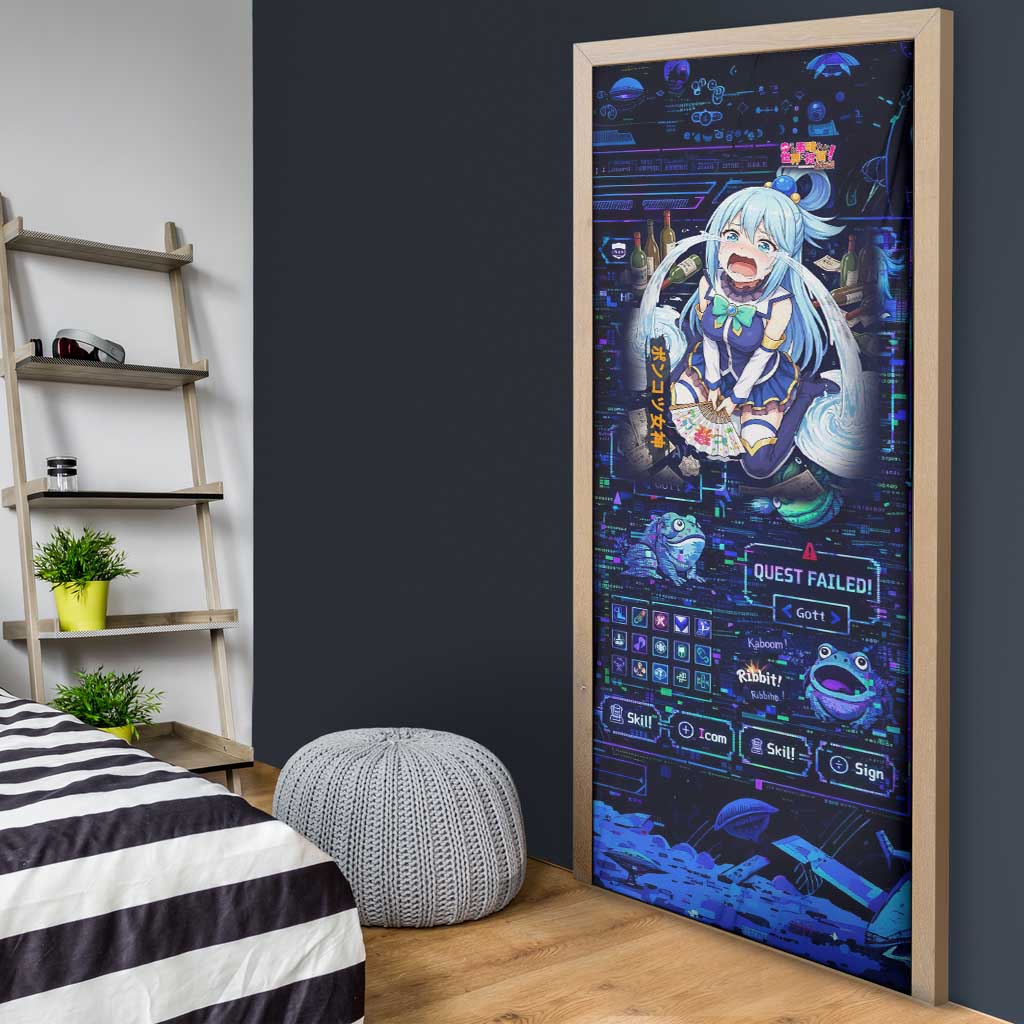 Aqua Axis Order High Priestess Door Cover Retro Anime RPG Interface Style