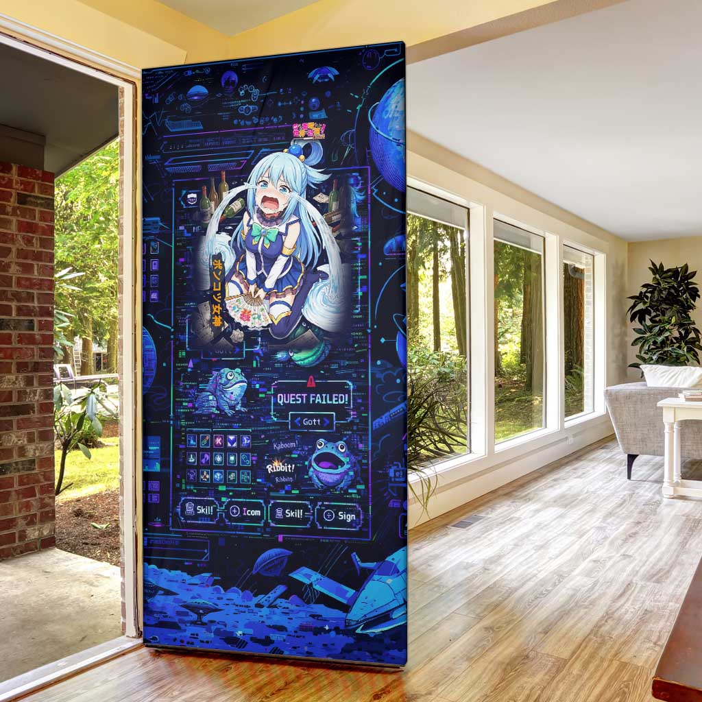Aqua Axis Order High Priestess Door Cover Retro Anime RPG Interface Style