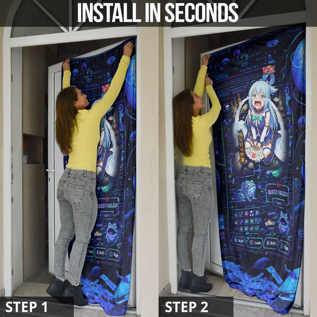 Aqua Axis Order High Priestess Door Cover Retro Anime RPG Interface Style